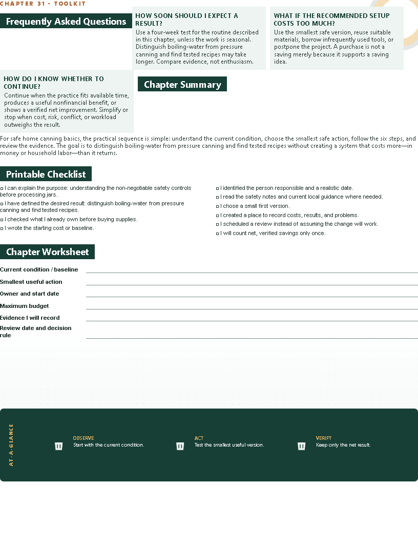 Canning safety toolkit page from the manual